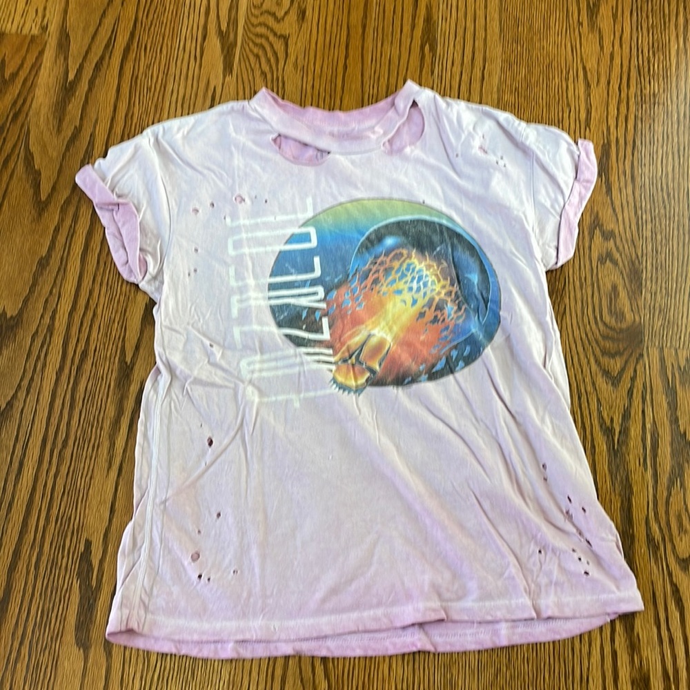 Oversized Distressed Vintage Concert Band Tee
